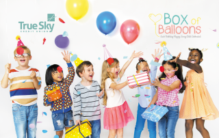 box of balloons Debit Card design