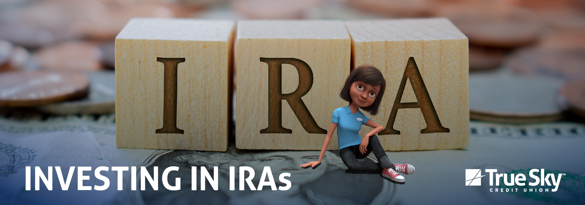 True Sky Credit Union expertly handles & provides IRA’s including: Roth, Traditional, & IRA shared savings accounts.
